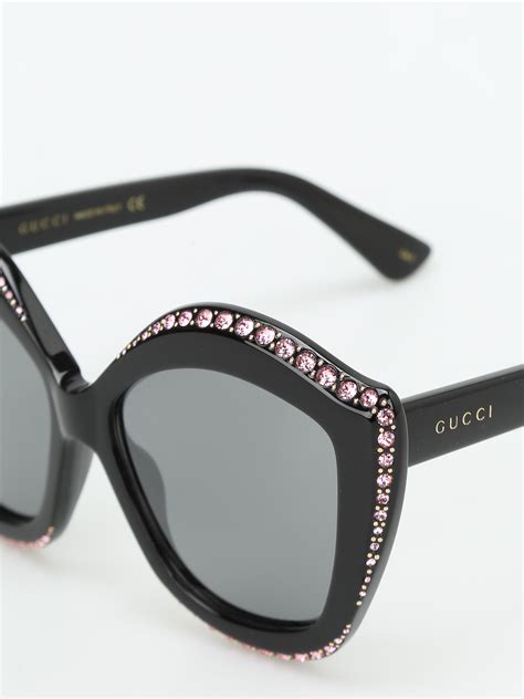 pink gucci sunglasses with rhinestones|More.